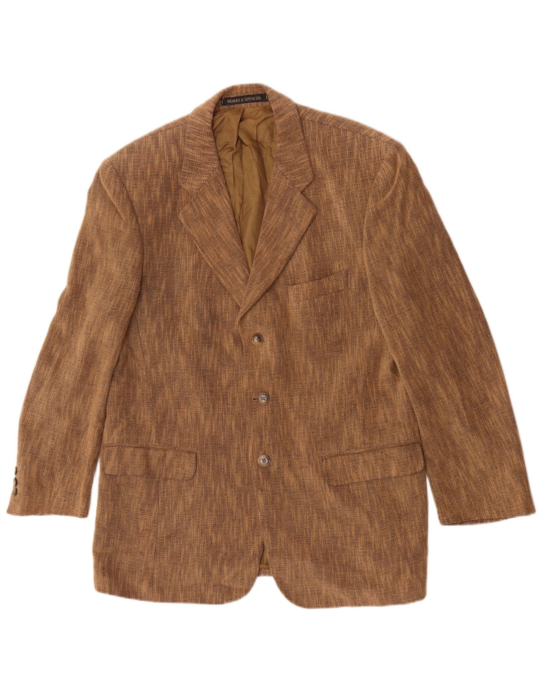 Marks & Spencer Veste blazer à 3 boutons pour homme UK 38 Marron moyen moucheté