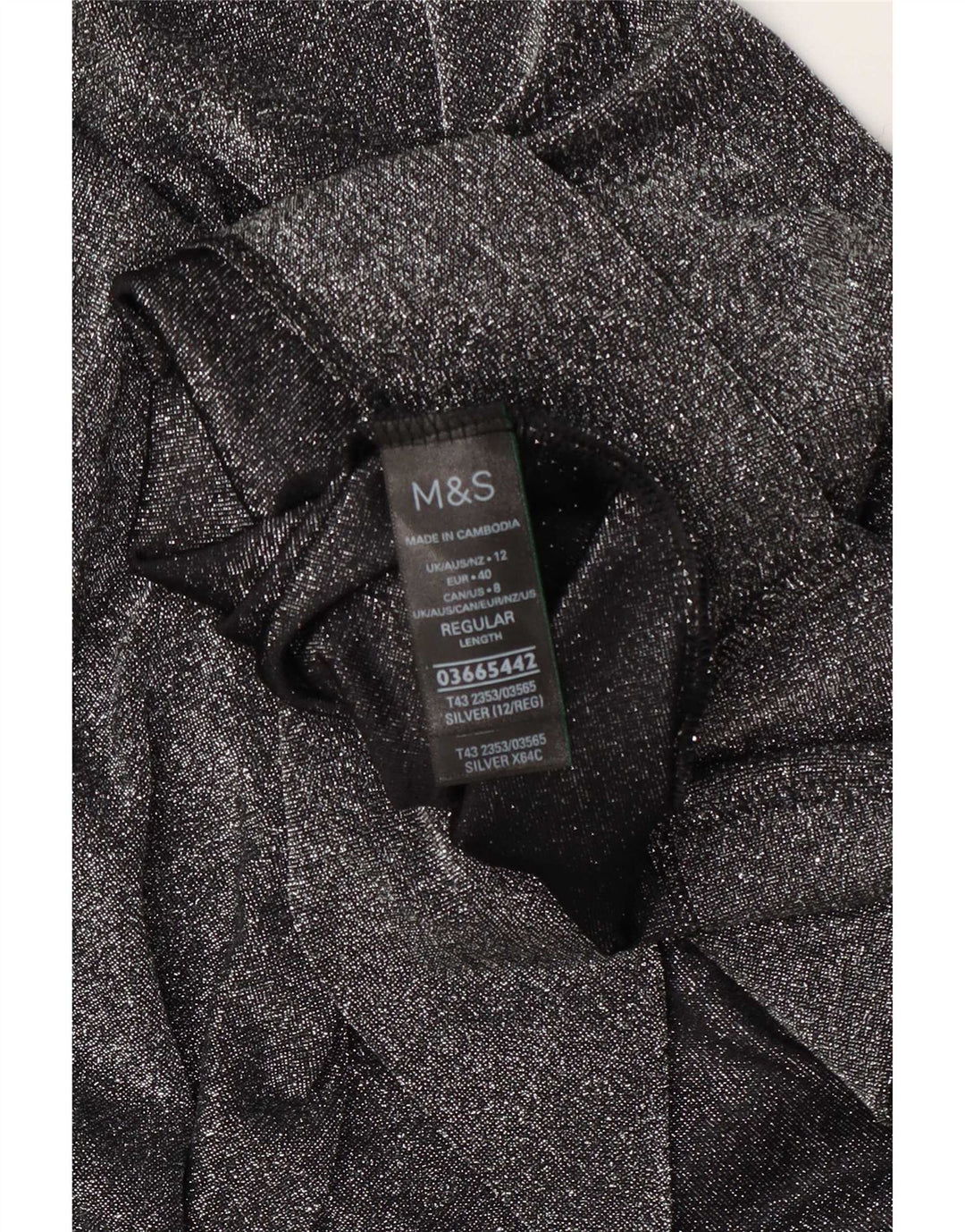 Marks & Spencer Haut surdimensionné à manches 3/4 pour femme UK 12 Medium Argent moucheté