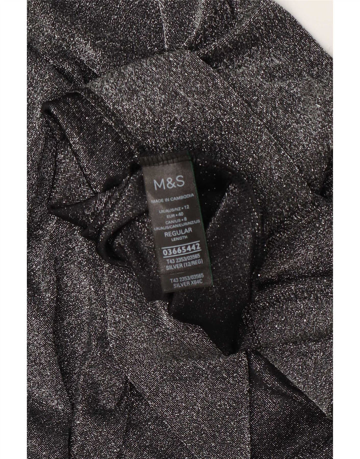 Marks & Spencer Haut surdimensionné à manches 3/4 pour femme UK 12 Medium Argent moucheté