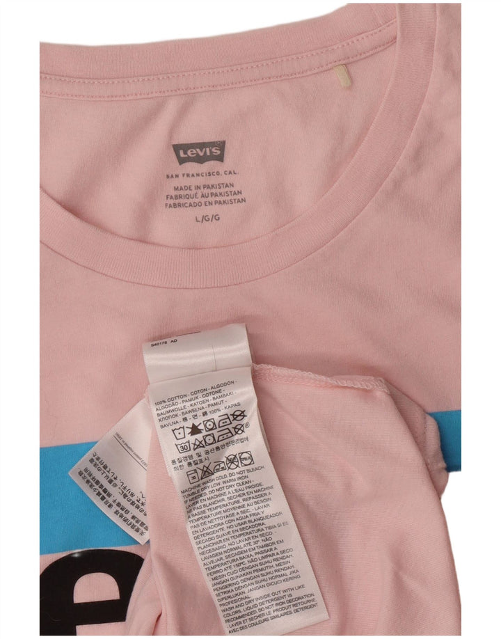 Levi's T-Shirt Graphique Femme UK 16 Large Rose