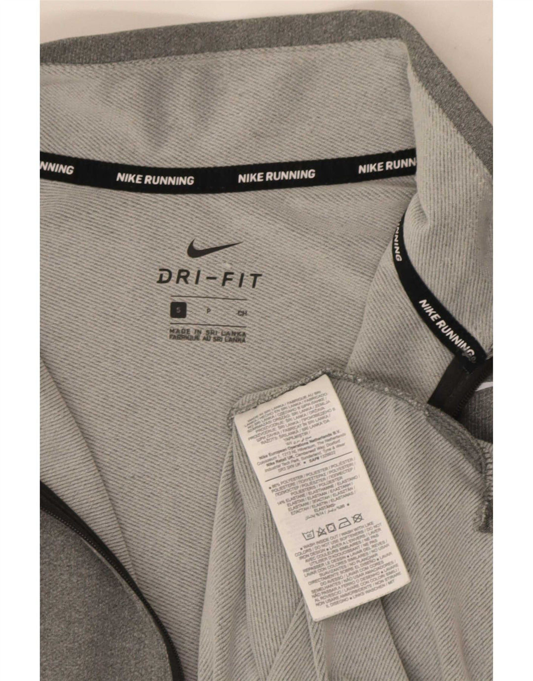 Nike Hommes Dri Fit Zip Neck Pull Survêtement Haut Petit Gris Polyester