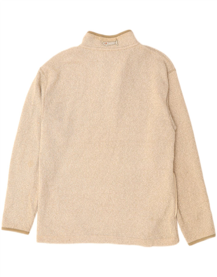 WEIRD FISH Sweat-shirt col zippé pour homme en polyester beige moyen