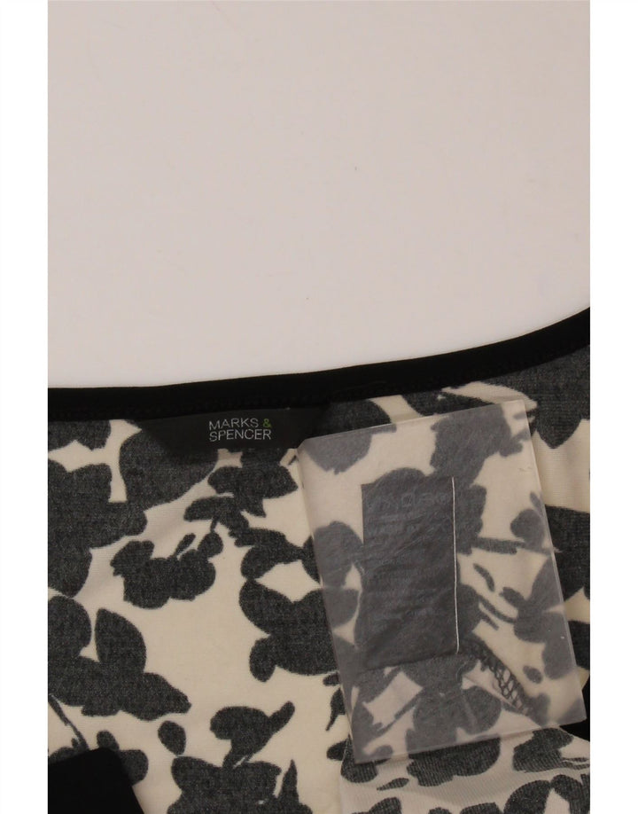 MARKS & SPENCER Haut Chemisier Femme UK 46 Grand Noir Floral Polyester