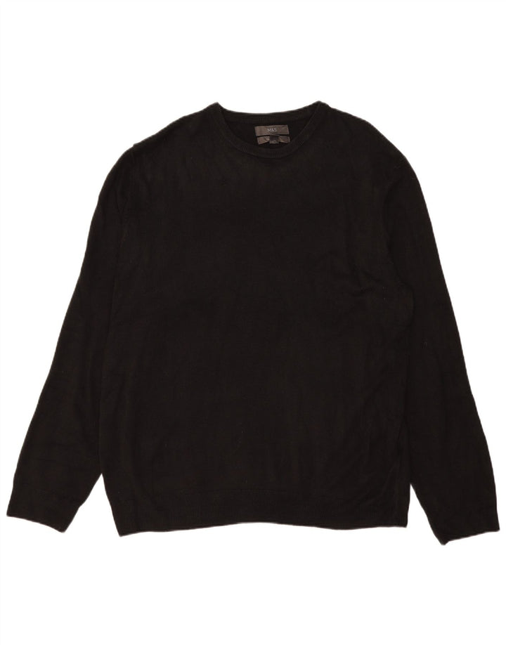 Marks & Spencer Pull à col rond pour homme 2XL Acrylique noir