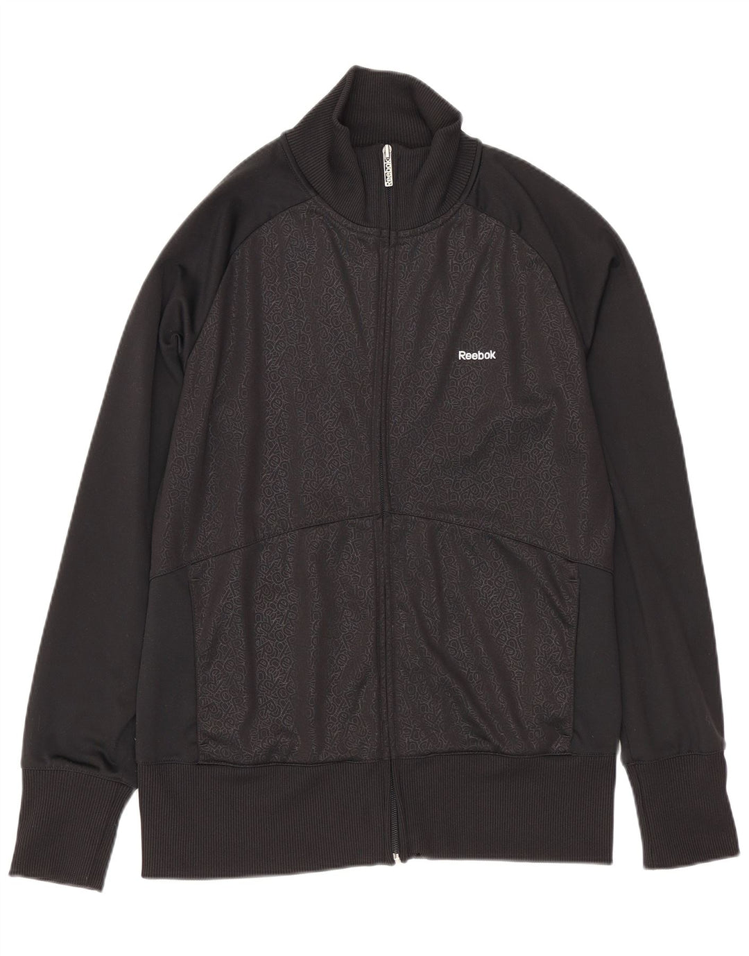 Reebok Veste de survêtement graphique pour femme UK 14 Large Noir