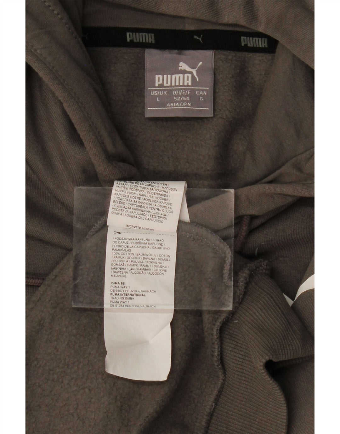 PUMA Pull à capuche graphique pour hommes, grand, gris, coton
