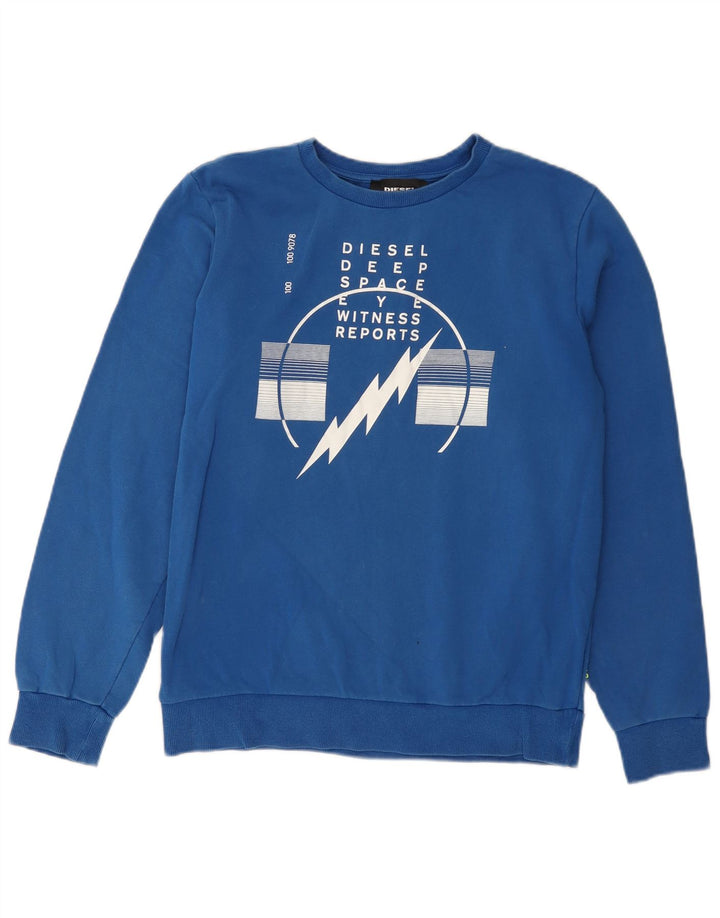 DIESEL Sweat-Shirt Graphique Homme Bleu Moyen Coton