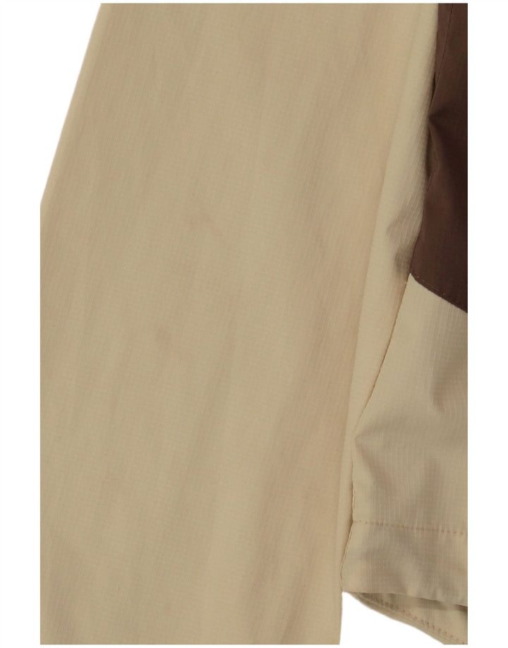 JACK WOLFSKIN Veste de pluie surdimensionnée pour femme UK 10 Small Beige Colourblock