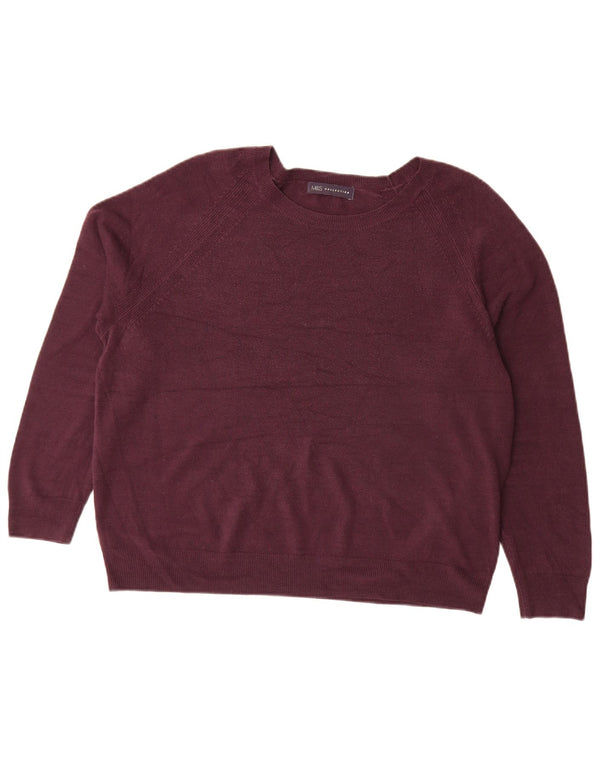 Marks & Spencer Pull ample à col rond pour femme UK 18 XL Bordeaux