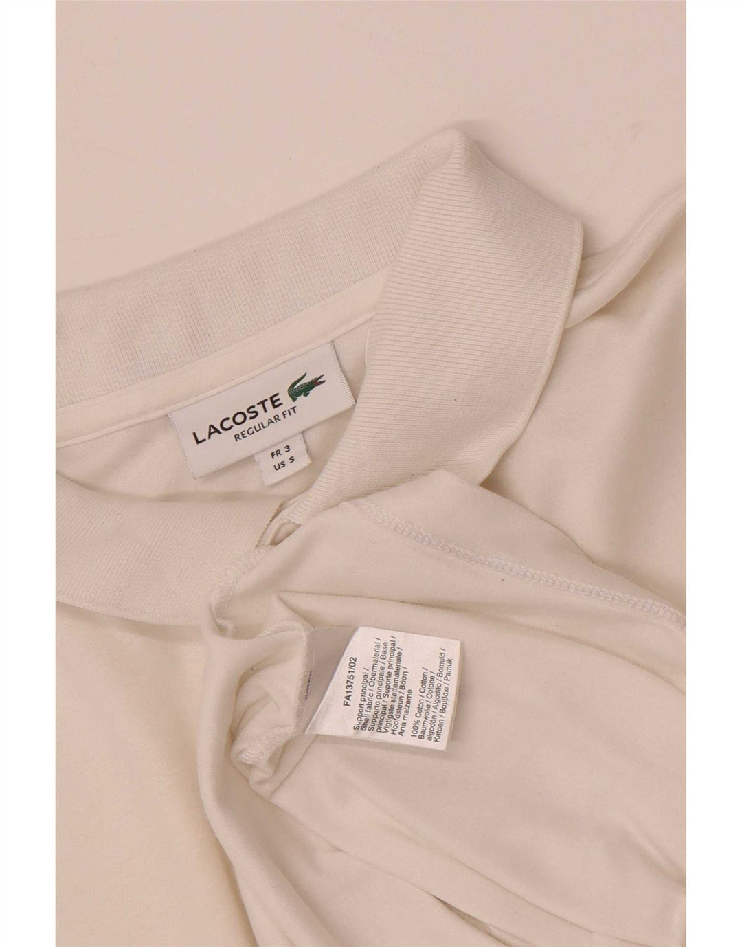 Lacoste Polo coupe classique pour homme Taille 3 Petit coton blanc