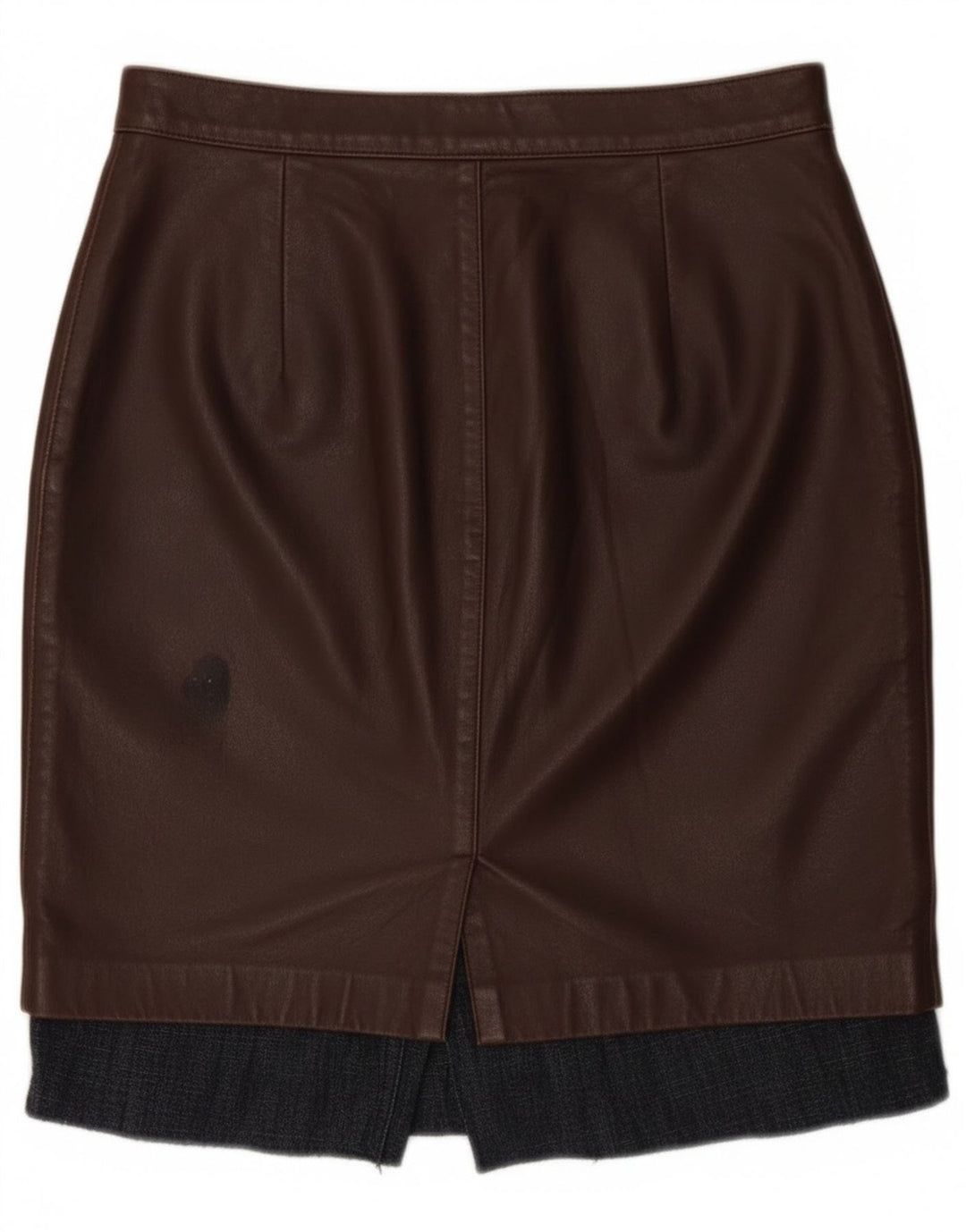jupe en cuir femme vintage W28 Cuir marron moyen