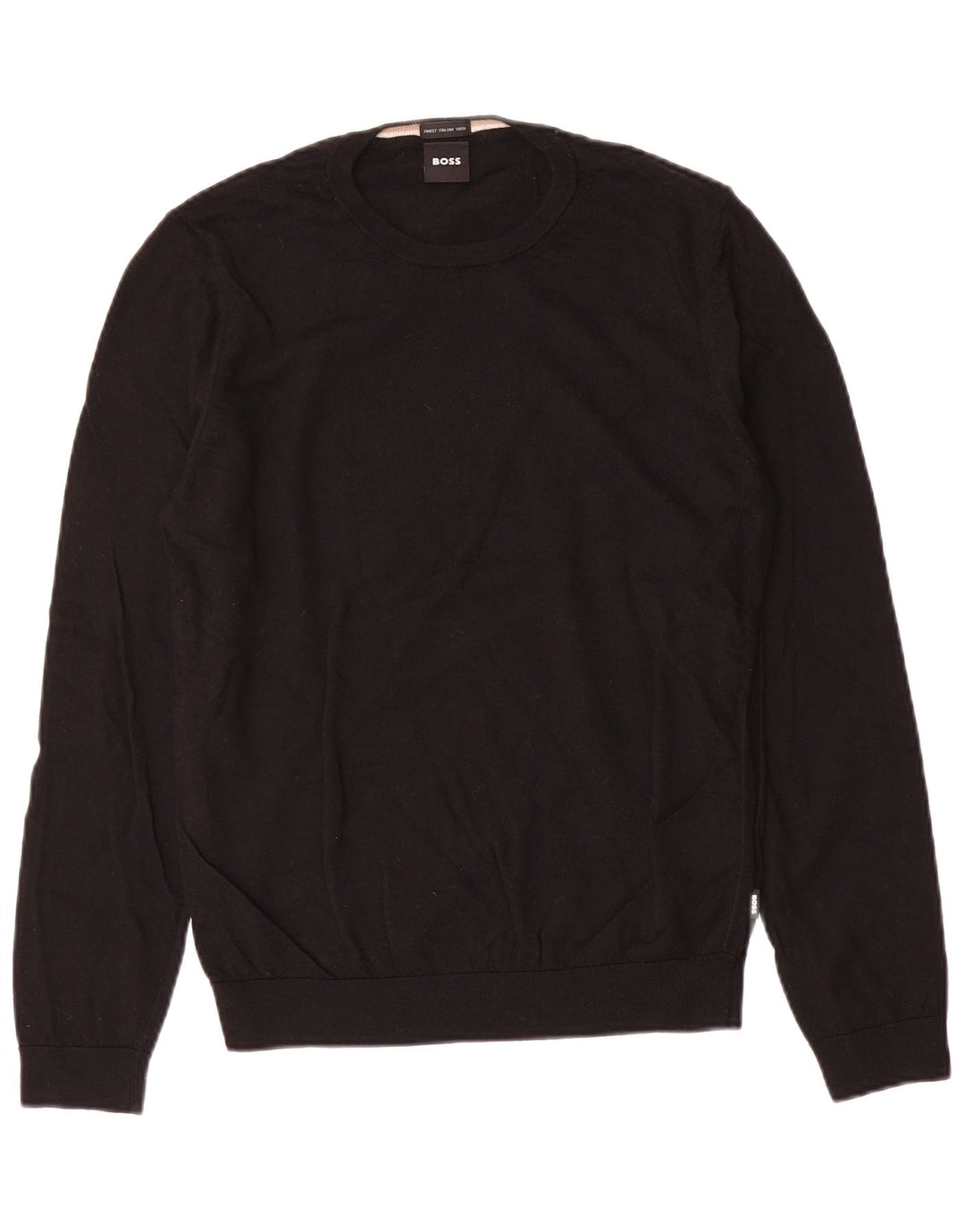 Hugo Boss Pull ras du cou en laine noir moyen homme