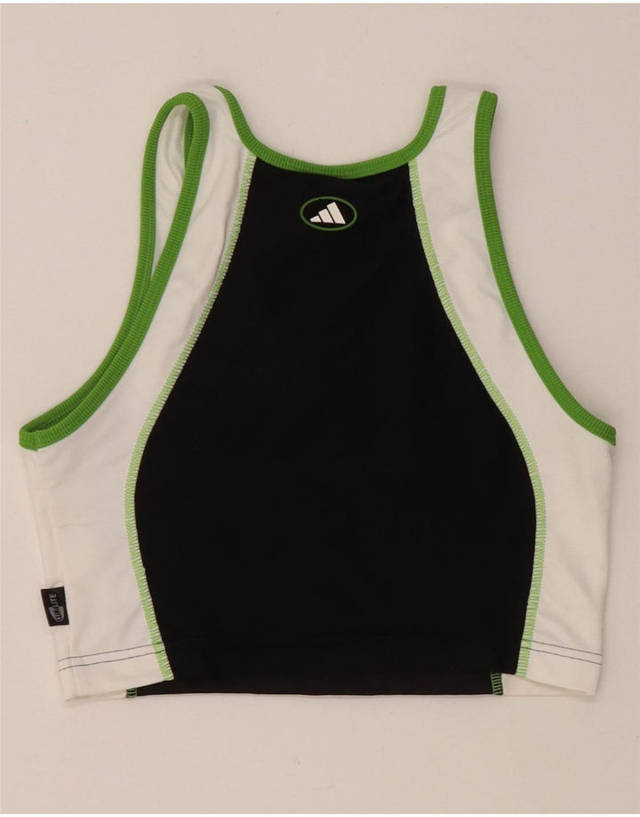 ADIDAS Climalite Sport Bra Top UK 16 Large Noir Colorblock