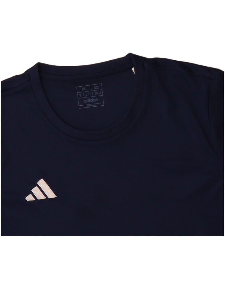 ADIDAS Hommes Aeroready Slim Fit T-Shirt Top XL Bleu Marine Polyester