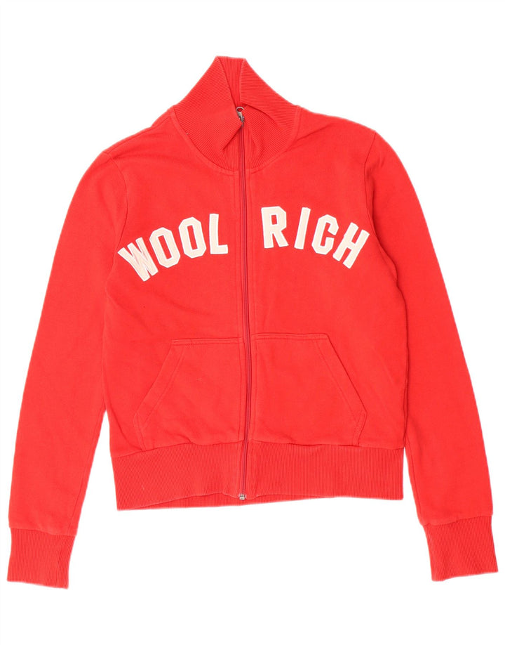 Woolrich Veste de survêtement graphique pour femme UK 12 Rouge moyen Coton