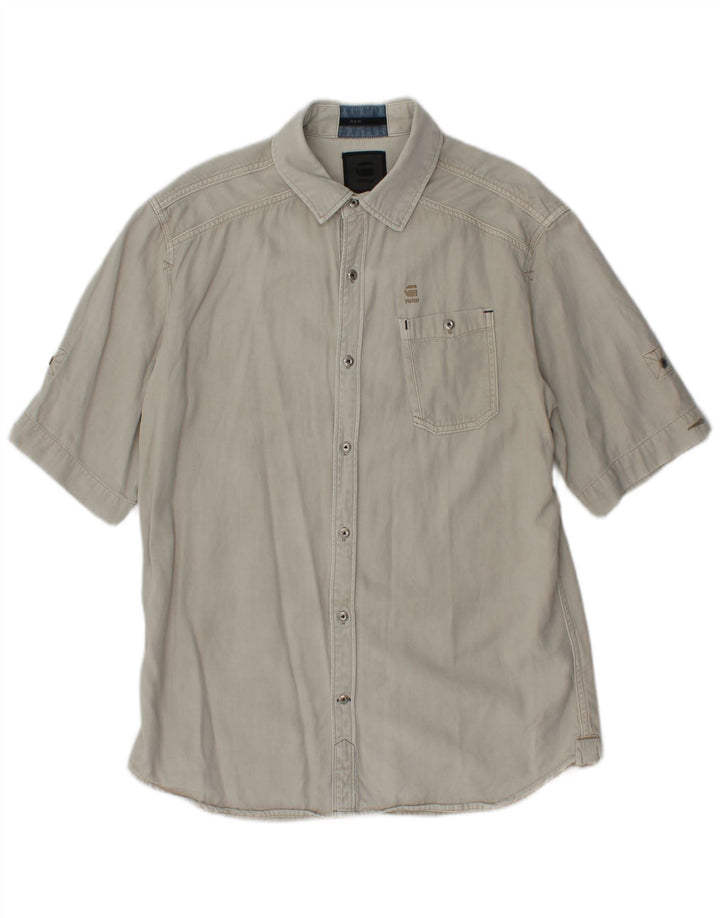 G-STAR Chemise en jean à manches courtes homme Lyocell gris