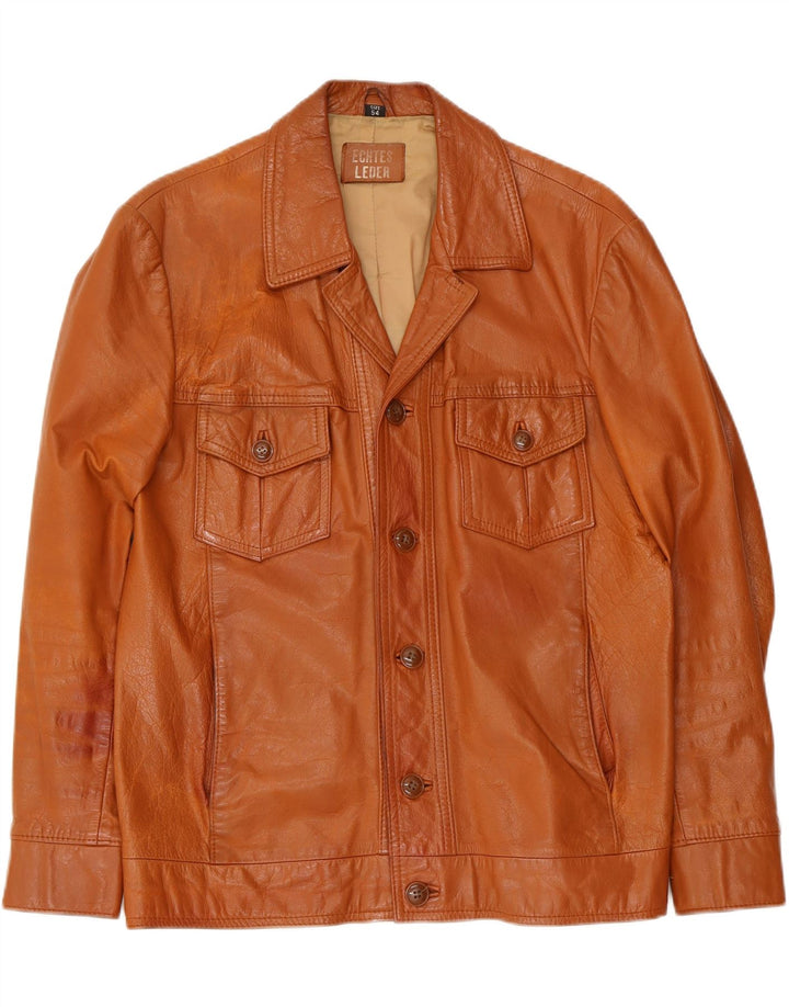veste en cuir homme vintage UK 38 Cuir brun moyen