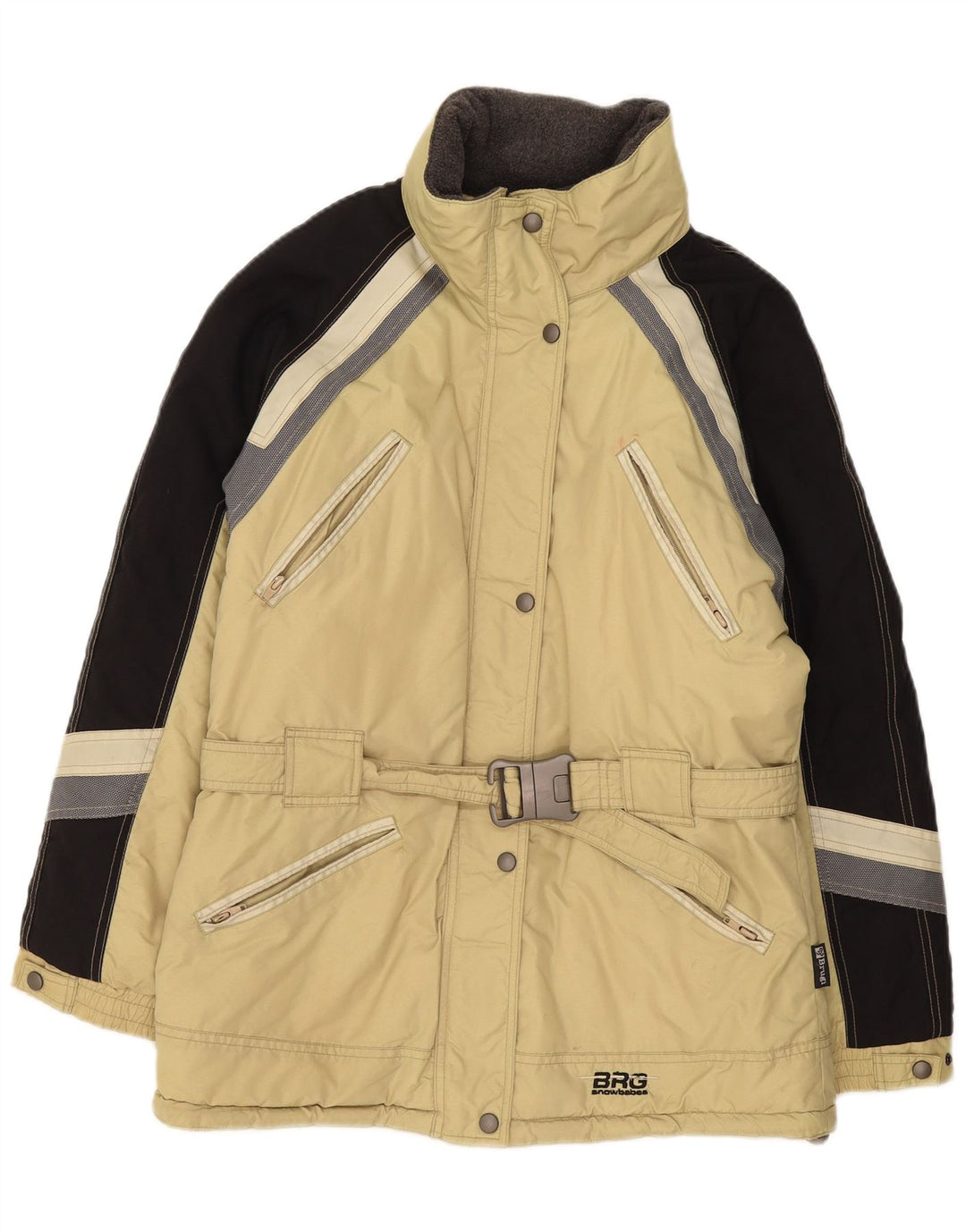 Brugi Veste de Ski Oversize Femme IT 44 Beige Moyen Colourblock Polyamide