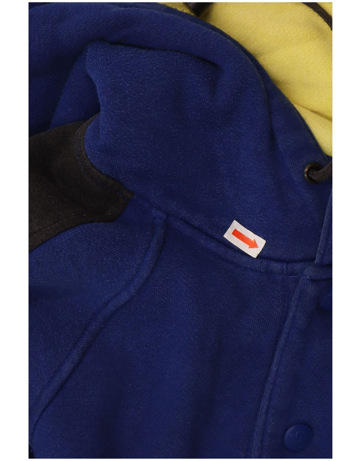 STARTER Pull à capuche boutonné pour homme en coton color block bleu moyen