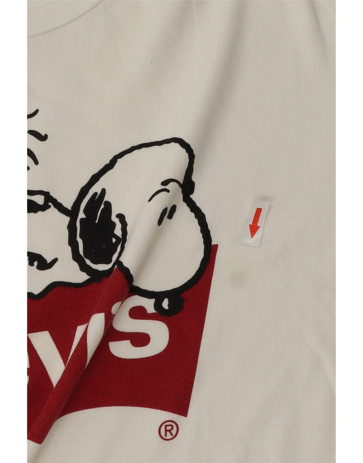 Levi's Tee-Shirt Peanuts Graphic Homme Blanc Large Coton