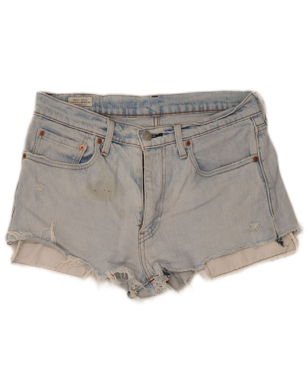 Levi's Womens 512 Denim Distressed Hot Pants W32 Large Bleu Coton