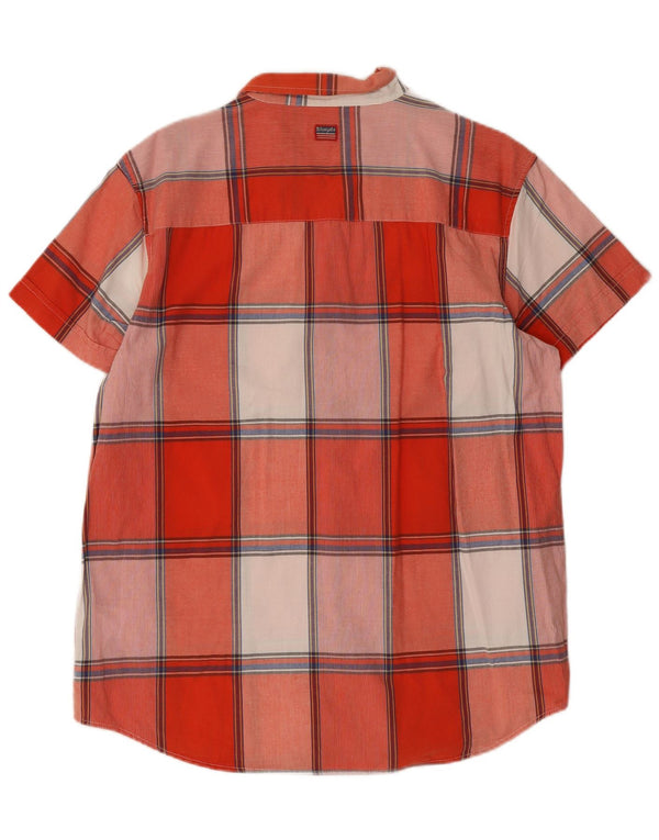 Wrangler Chemise à manches courtes pour homme Coupe classique XL Rouge à carreaux en coton