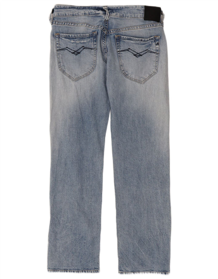 Replay Jean droit effet vieilli W30 L30 bleu coton femme