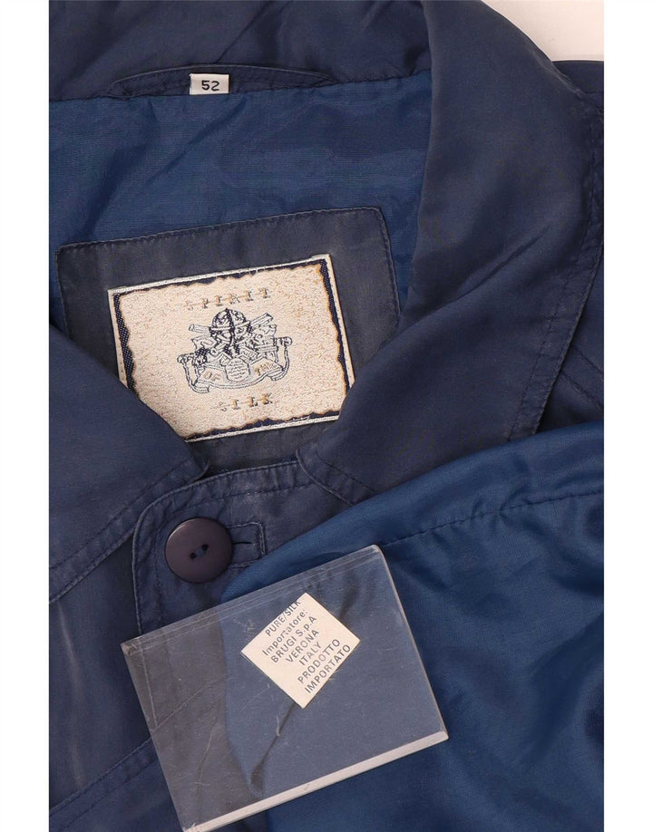 Spirit Homme Bomber Veste IT 52 XL Bleu Marine Soie