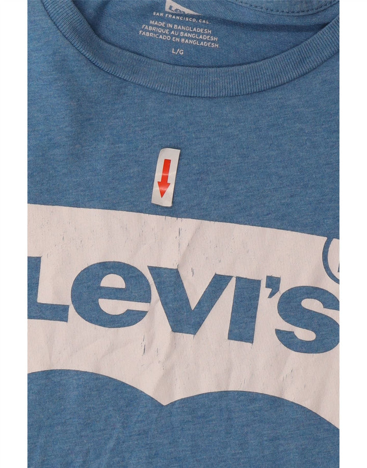 Levi's T-Shirt Graphique Homme Bleu Large Coton