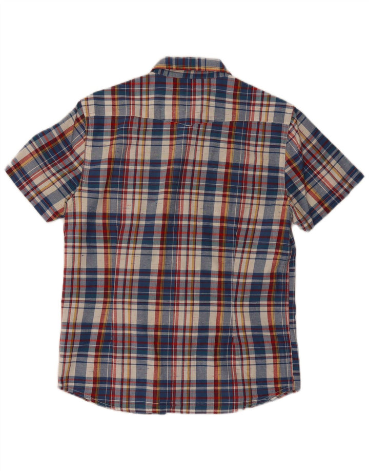 Lee Chemise Slim à Manches Courtes Homme en Coton à Carreaux Multicolore Moyen