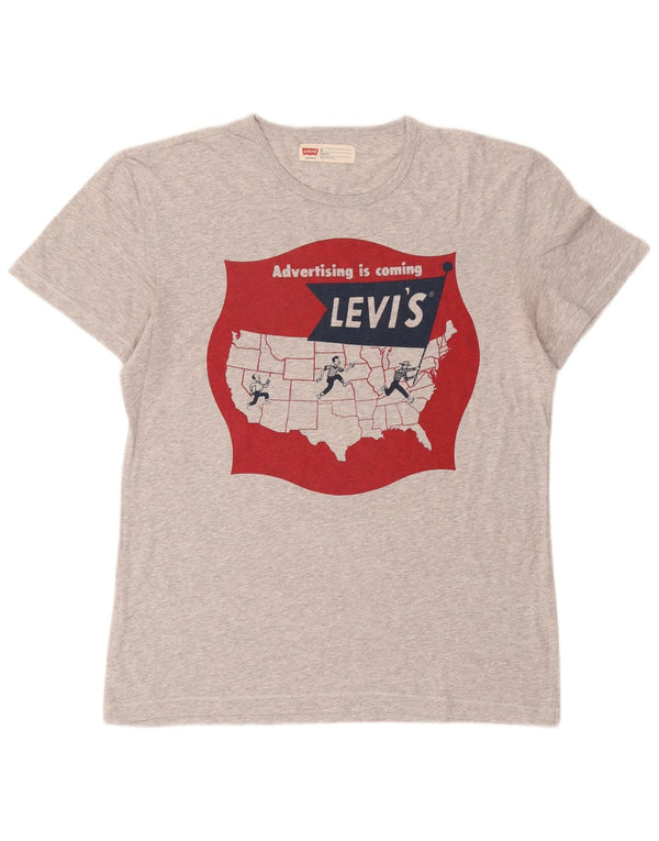 Levi's Tee-Shirt Standard Fit Graphic Homme Gris Moyen Coton