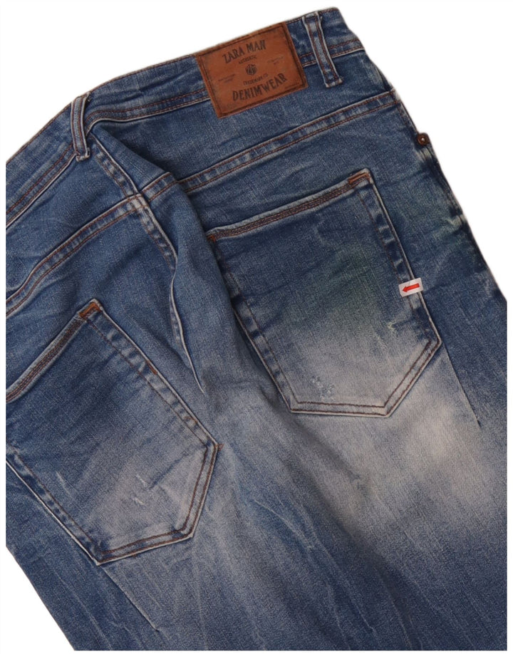 ZARA Jeans Slim Homme EU 44 Large W34 L31 Bleu Coton