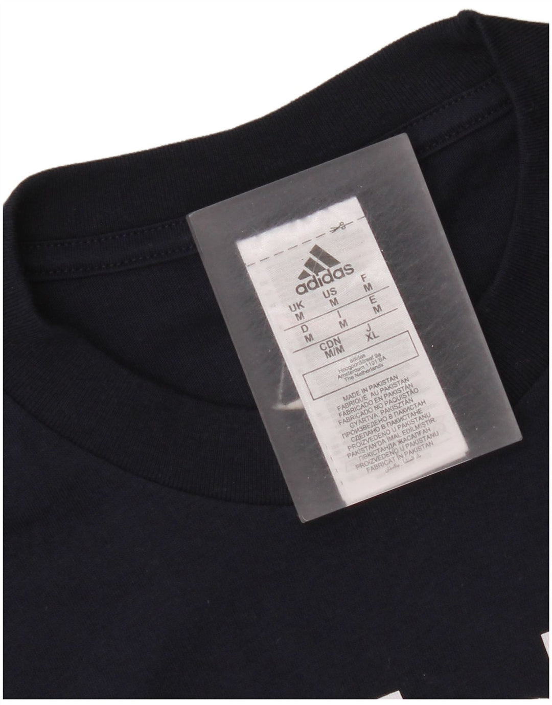 Adidas T-Shirt Graphique Homme Bleu Marine Moyen Coton