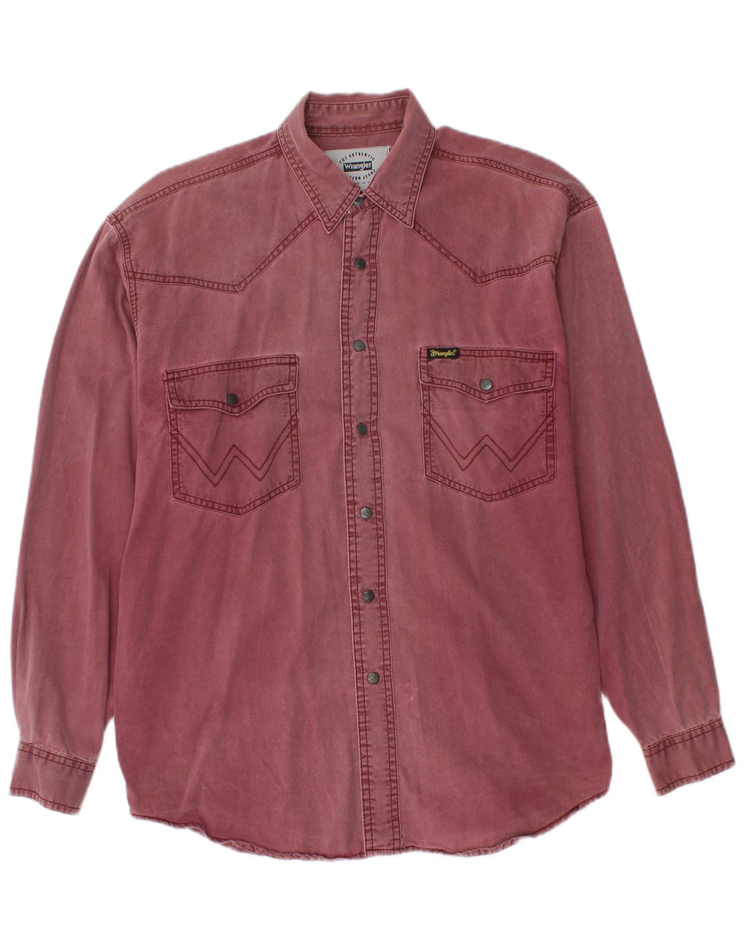 WRANGLER Chemise en jean western pour homme Petit coton bordeaux