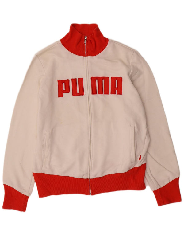 PUMA Veste de survêtement graphique pour femme UK 16 Large Blanc Colorblock