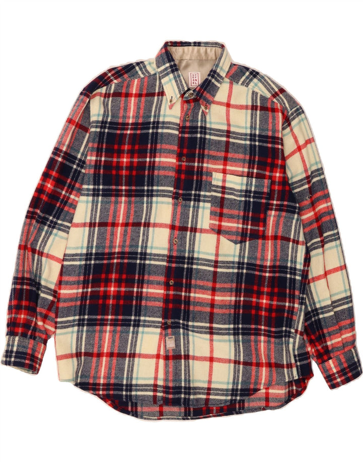 STEFANEL Mens Flannel Shirt Large Multicoloured Check Vintage Stefanel and Second-Hand Stefanel from Messina Hembry 