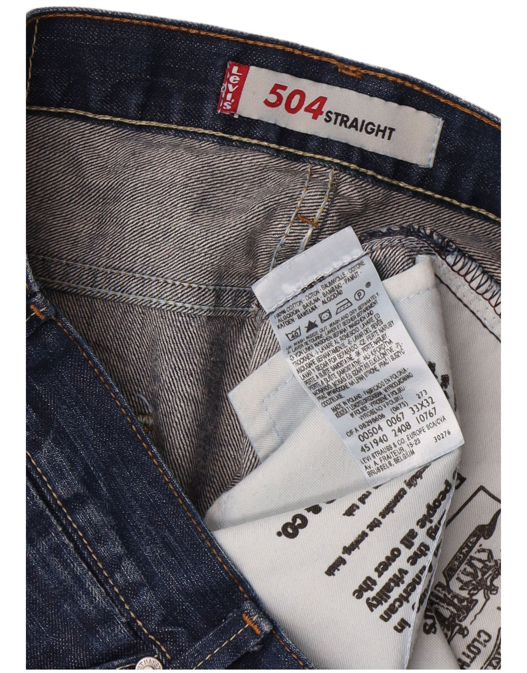 Levi's Jean Droit 504 Homme Bleu W33 L32 Coton