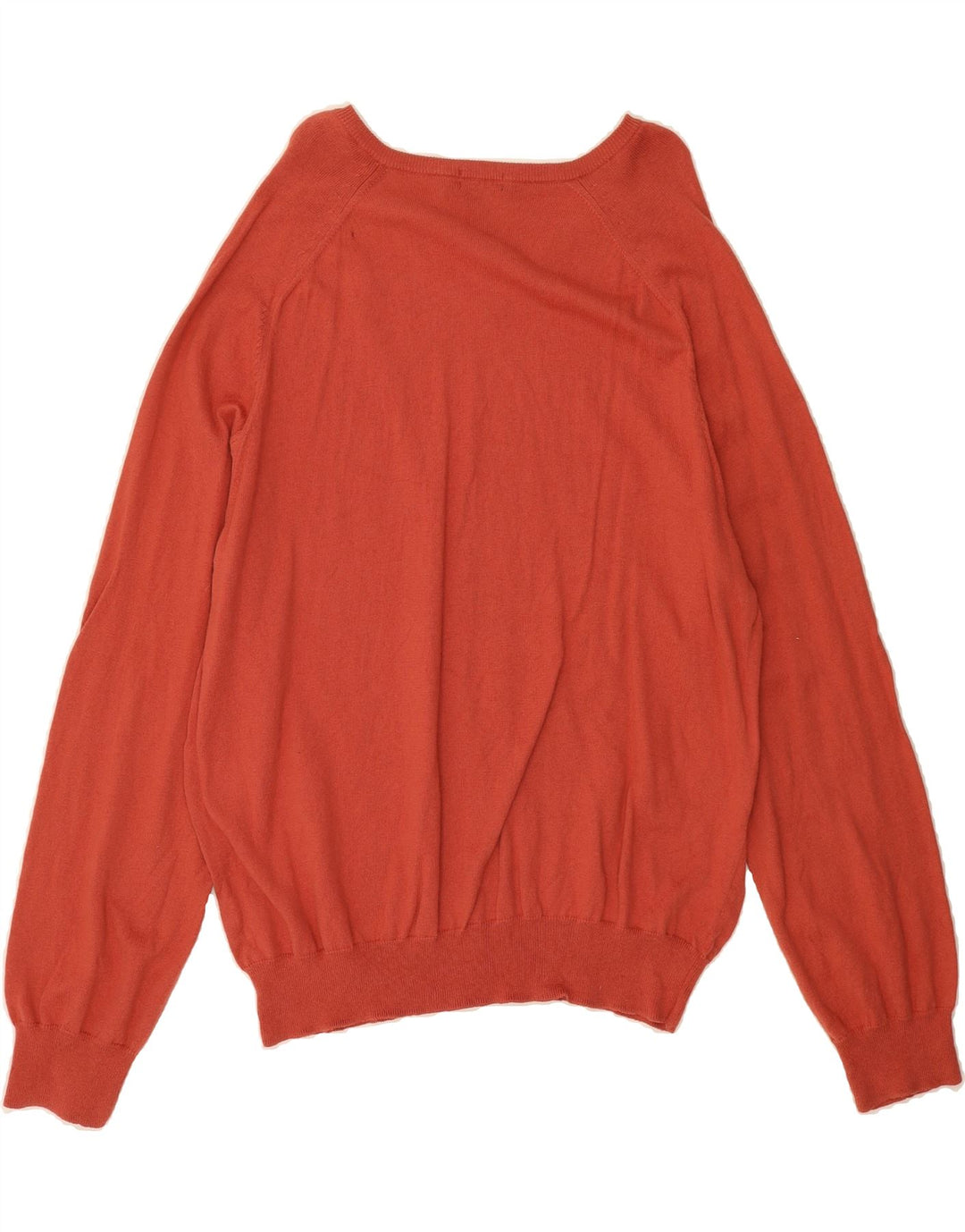 J. CREW Womens V-Neck Jumper Sweater 2XL Orange Cotton Vintage J. Crew and Second-Hand J. Crew from Messina Hembry 