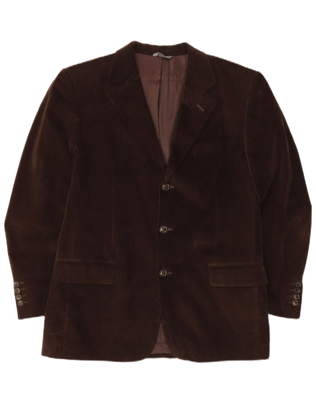 Velluto Duca Visconti Veste Blazer 3 Boutons Homme IT 50 Grand Coton Marron