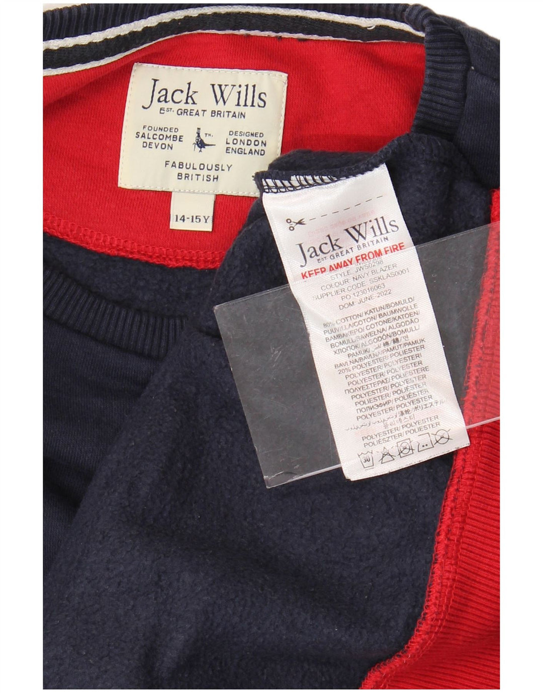 Jack Wills Sweat-Shirt Fille 14-15 Ans Bleu Marine College