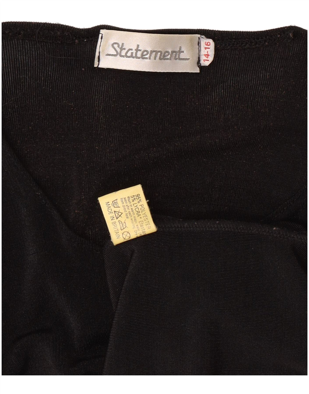 VINTAGE Womens T-Shirt Top UK 14/16 Large Black Polyester