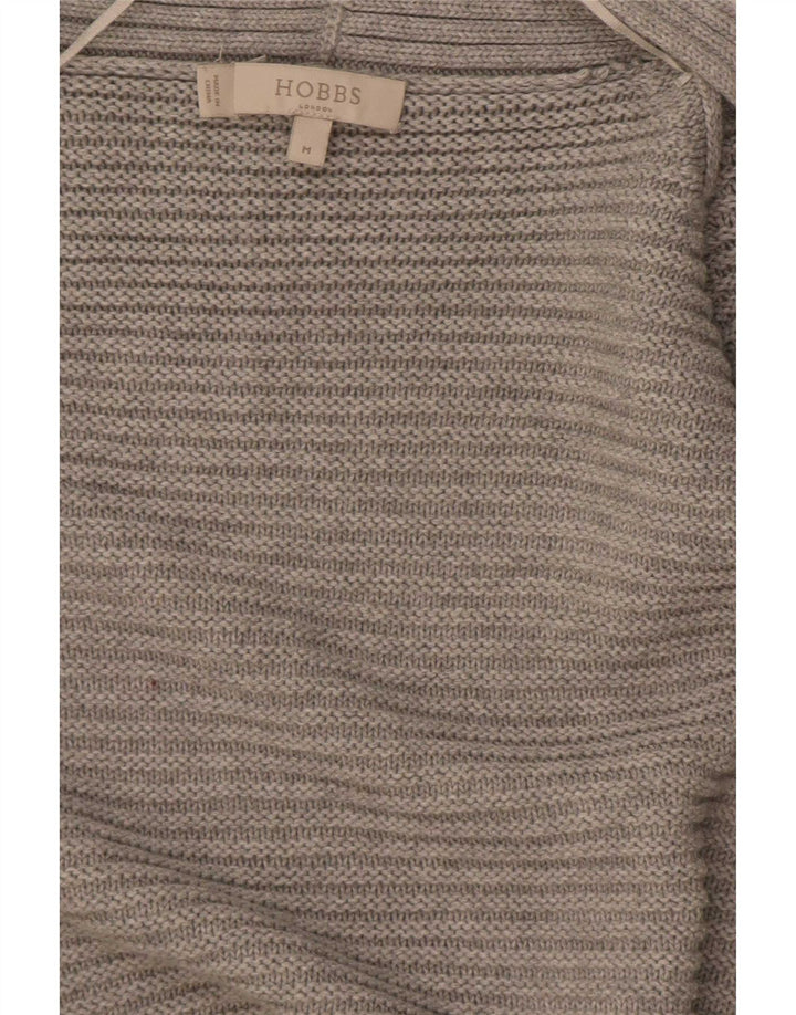 Hobbs Pull Cardigan Ouvert pour Femme UK 14 Coton Gris Moyen
