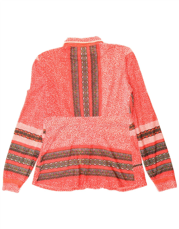 vintage Femme 2 Pièces Ensemble UK 12 Moyen Rouge Polyamide