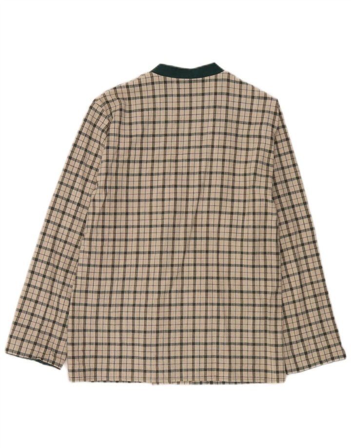 vintage Femme Double Breasted Blazer Veste EU 38 Moyen Off White Check