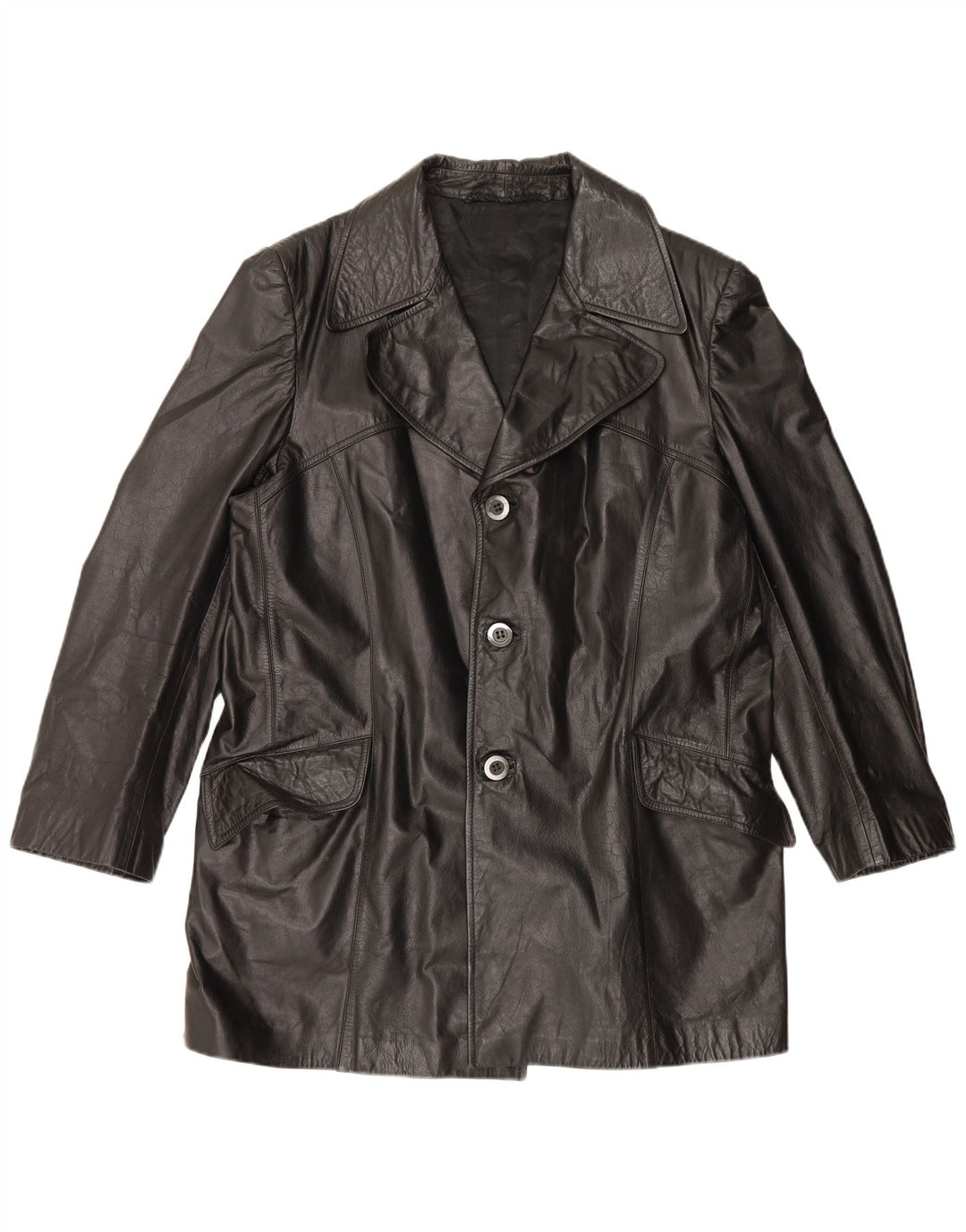 veste en cuir homme vintage UK 42 XL Noir