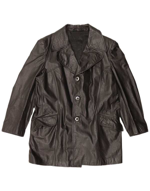veste en cuir homme vintage UK 42 XL Noir
