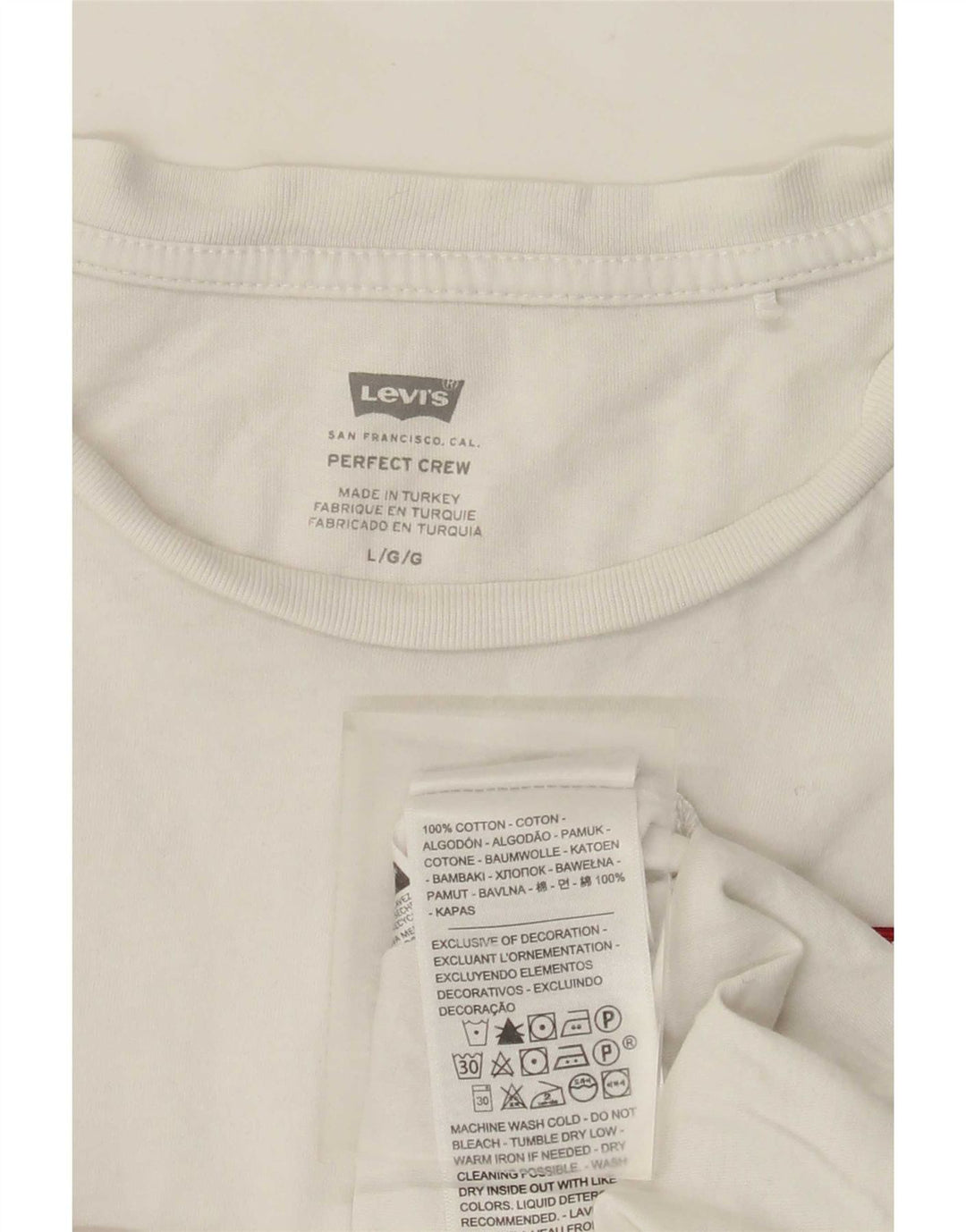 Levi's T-Shirt Femme UK 16 Large4 Blanc Coton