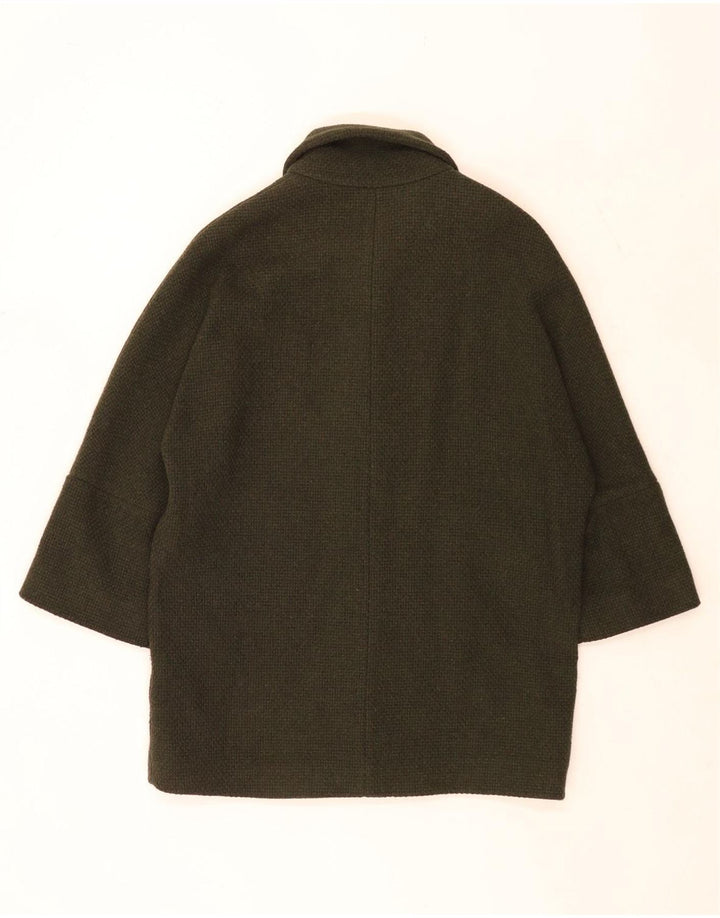 Massimo Dutti Manteau surdimensionné pour femme UK 10 Petite laine kaki
