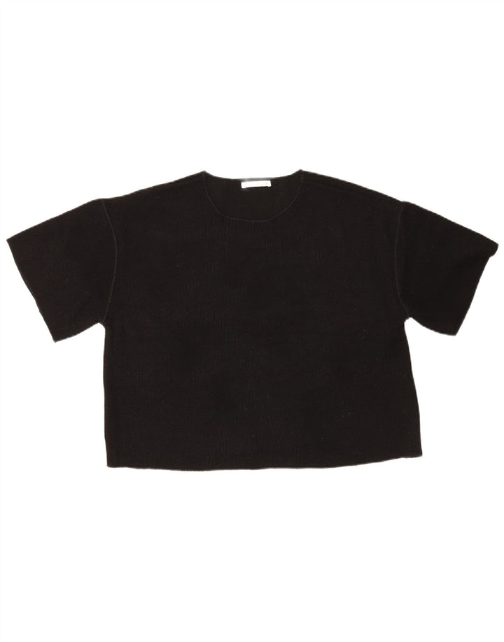 Zara Femme T-Shirt Top UK 14 Moyen Noir