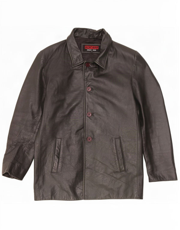 MONTANA Veste en cuir pour homme UK 44 2XL Noir
